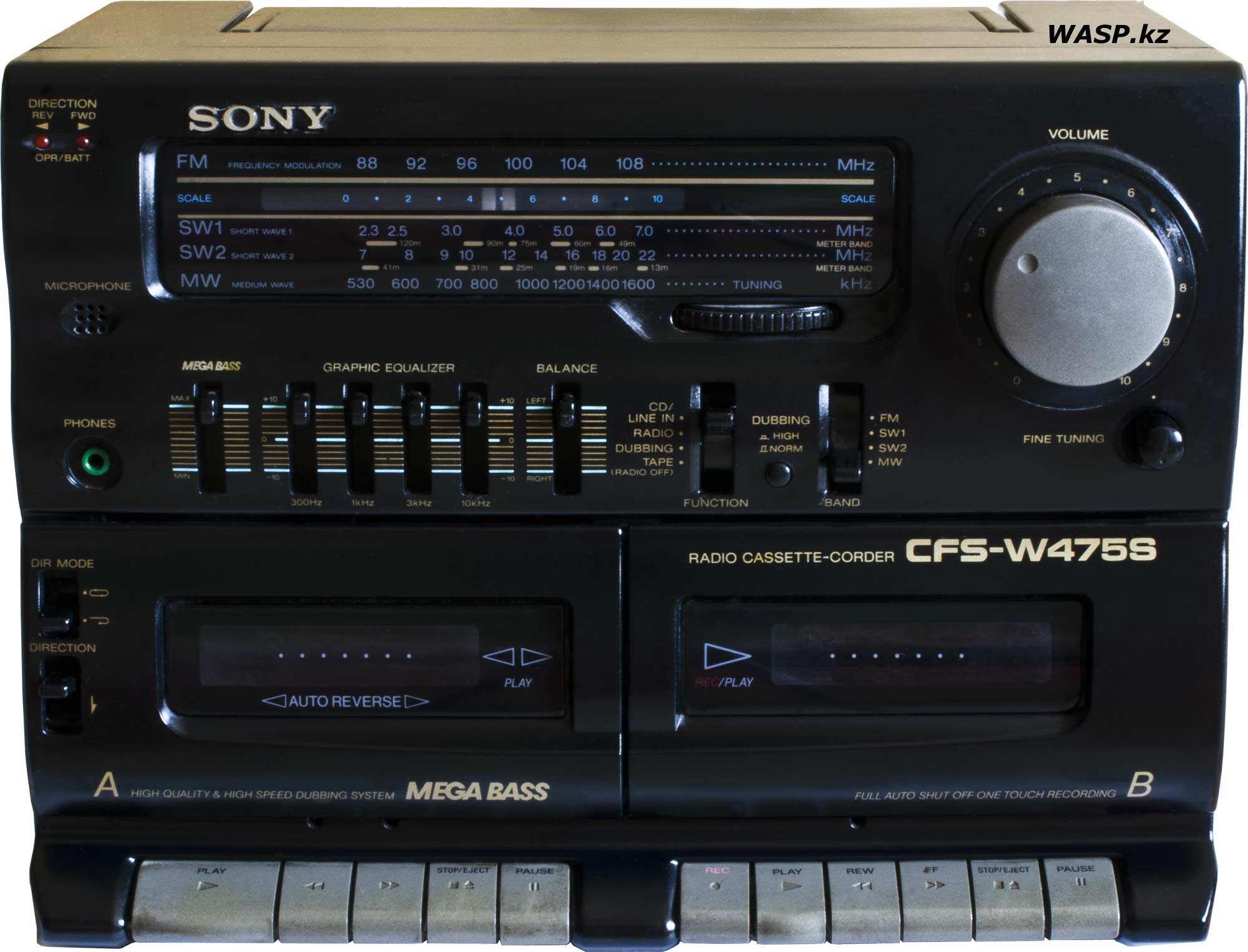 SONY CFS-W475S магнитола, 1990-х годов, обзор SONY CFS-W475S магнитола, 1990-х годов, обзор