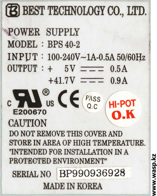 Best Technology Co., LTD E200670 Best Technology Co., LTD E200670