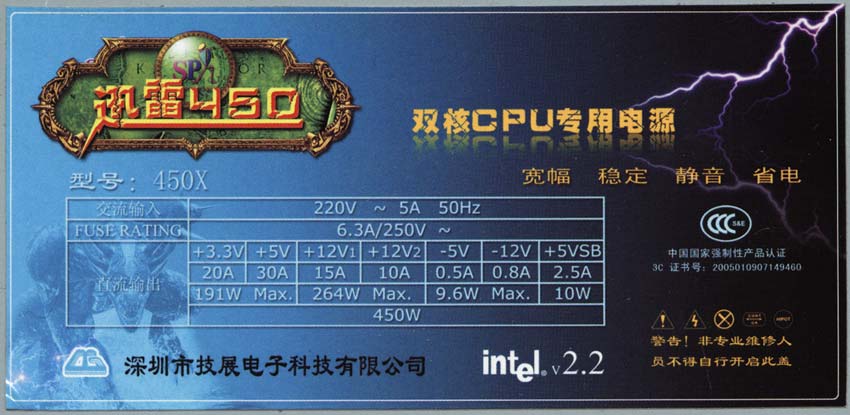 характеристики Codegen 450W SP наклейка на блок питания характеристики Codegen 450W SP наклейка на блок питания