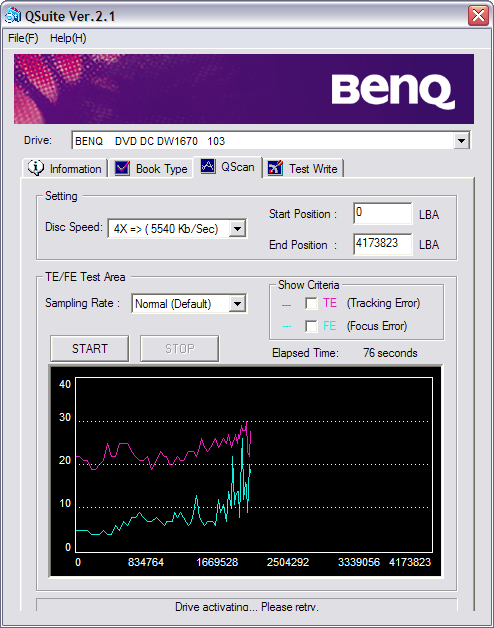 тестирование привода BenQ DW1670 тестирование привода BenQ DW1670
