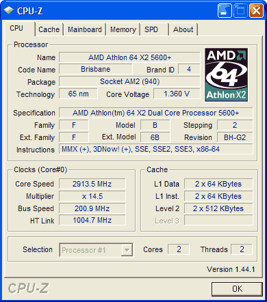 AMD Athlon 64 X2 5600+ Brisbane описание и тесты AMD Athlon 64 X2 5600+ Brisbane описание и тесты