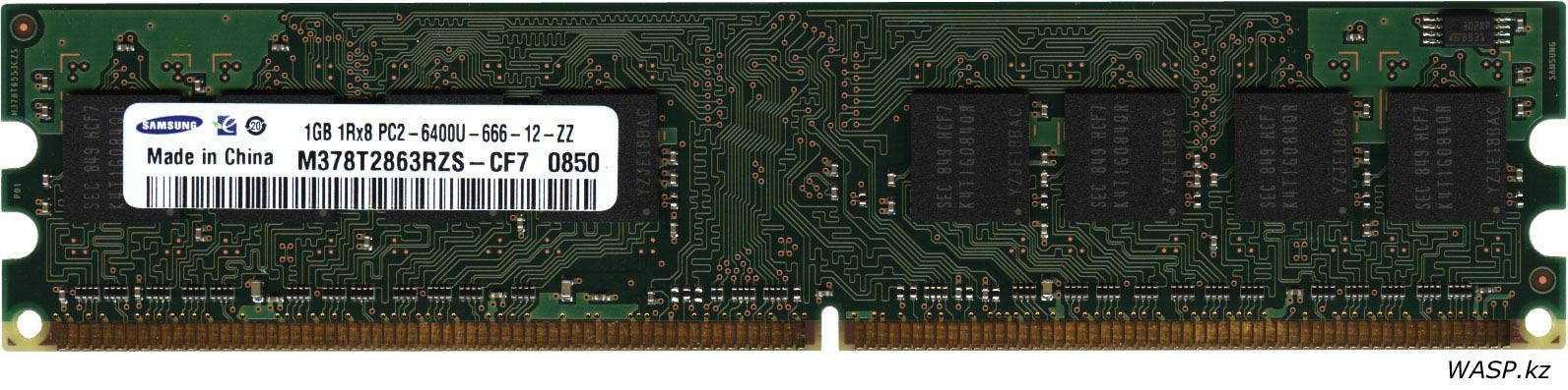 Оперативная память Samsung M3 78T2863RZS-CF7, DDR-2, 1 GB, 800 MHz Оперативная память Samsung M3 78T2863RZS-CF7, DDR-2, 1 GB, 800 MHz