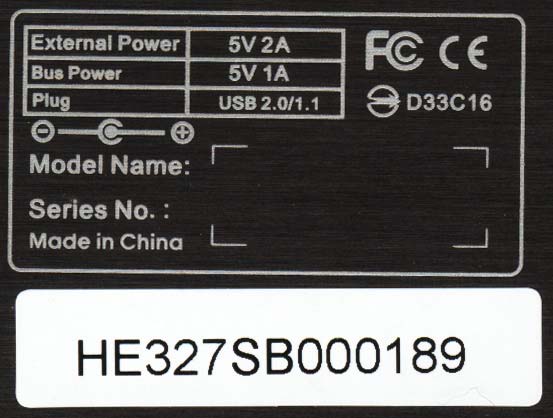 HE327SB000189 этиткетка переносного USB HDD HE327SB000189 этиткетка переносного USB HDD