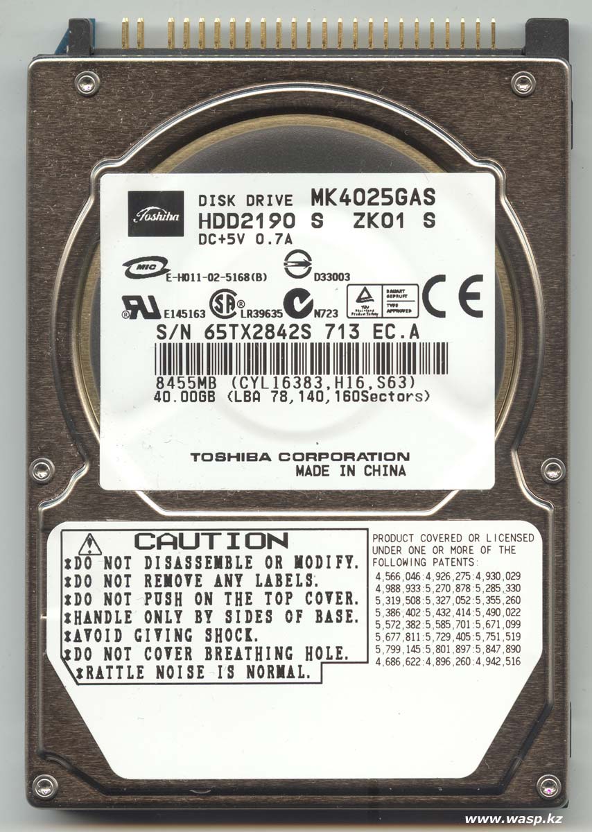 Toshiba MK4025GAS Toshiba MK4025GAS