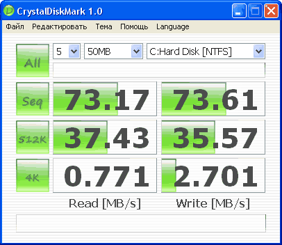 WD 1600AABS Caviar тест Crystal Disk Mark 1.0 WD 1600AABS Caviar тест Crystal Disk Mark 1.0