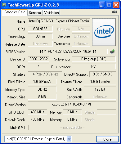 G31/G33 - GPU-Z данные на матплату G31/G33 - GPU-Z данные на матплату