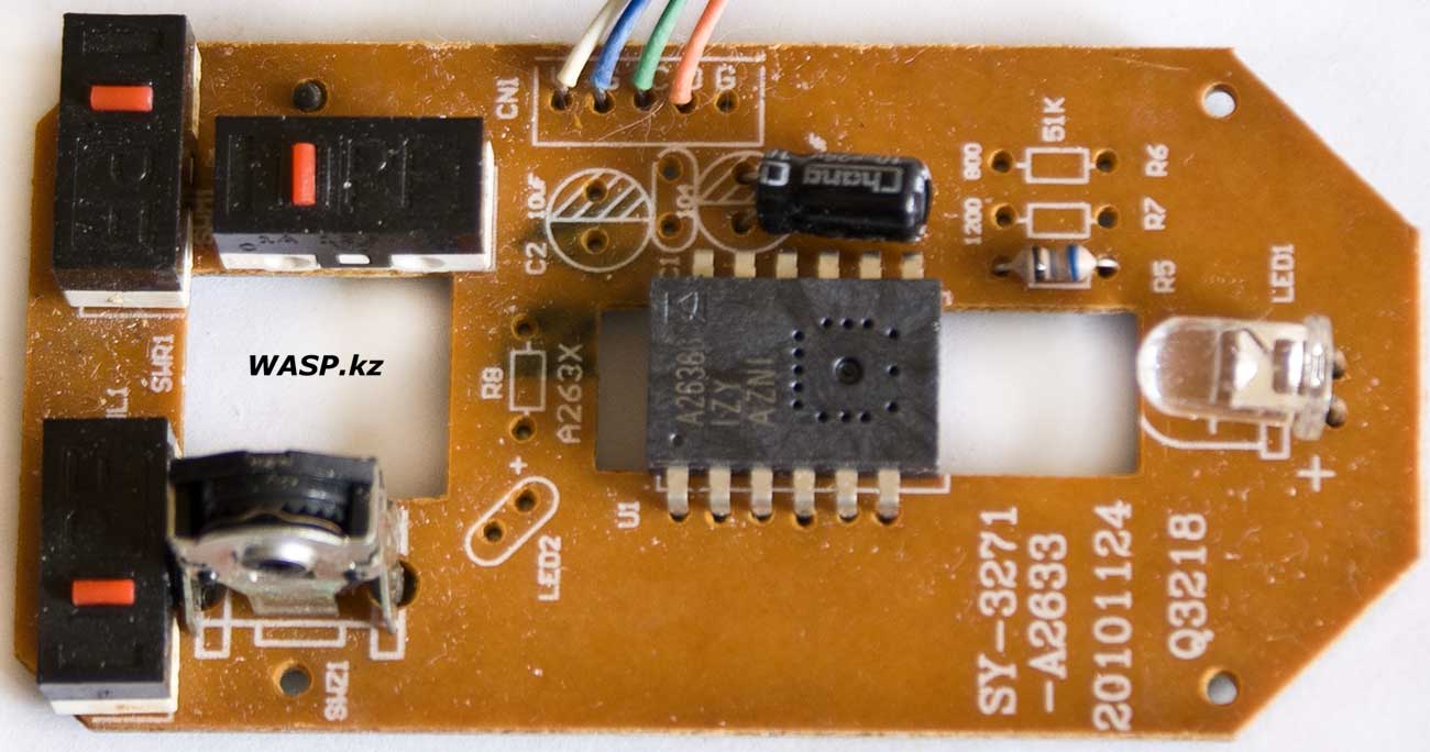 SY-3271-A2633 плата мыши Genius, описание SY-3271-A2633 плата мыши Genius, описание