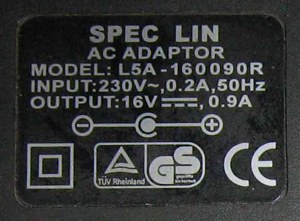 SPEC LIN L5A-160090R блок питания сканера BenQ SPEC LIN L5A-160090R блок питания сканера BenQ