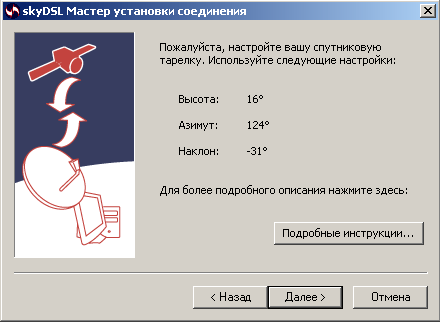 SkyDSL наведение на спутник SkyDSL наведение на спутник