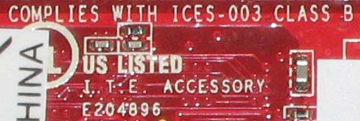 E204896 complies with ICES-003 Class B US listed E204896 complies with ICES-003 Class B US listed