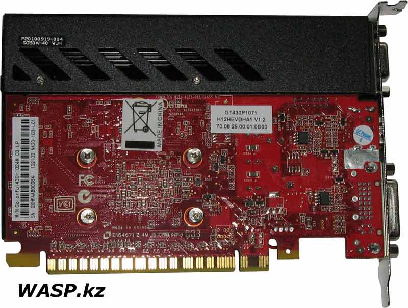 Colorful GT430 схема платы Colorful GT430 пассивная система охлаждения