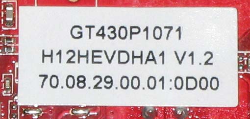 GT430P1071 H12HEVDHA1 V1.2 этикетка GT430P1071 H12HEVDHA1 V1.2 этикетка видеокарты
