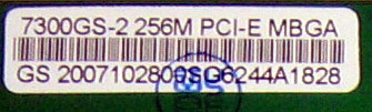 GeForce 7300 GS наклейка на видеокарте GeForce 7300 GS наклейка на видеокарте
