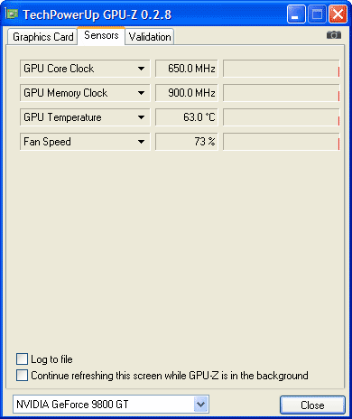 мониторинг видеочипа Macy GeForce 9800GTU мониторинг видеочипа Macy GeForce 9800GTU