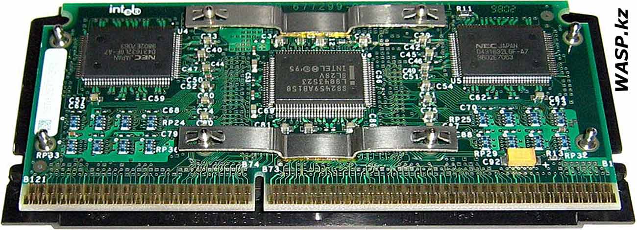 Разборка процессора Pentium II, кэш NEC D431632LGF-A4 Разборка процессора Pentium II, кэш NEC D431632LGF-A4