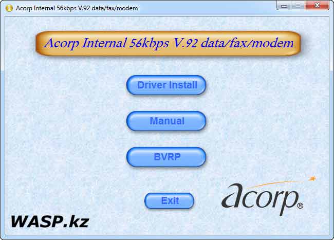 Acorp M56PIS ver. 2.0 установка драйверов на модем Acorp M56PIS ver. 2.0 установка драйверов на модем