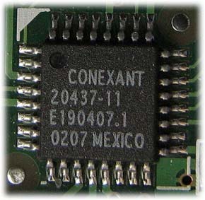 Conexant 20437-11 E190407.1 микросхема в модеме Акорп Conexant 20437-11 E190407.1 микросхема в модеме Акорп