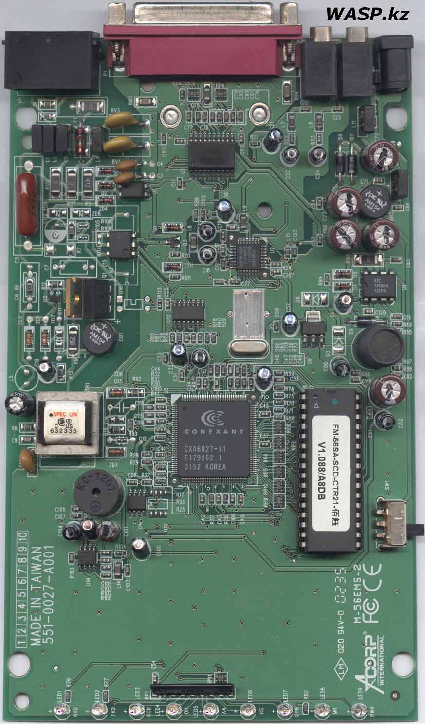 551-0027-A001 схема платы модема Acorp M-56EMS-2 551-0027-A001 схема платы модема Acorp M-56EMS-2