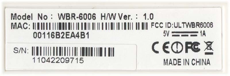 FCC ID: TWBR6006 Levelone WBR-6006 FCC ID: TWBR6006 Levelone WBR-6006
