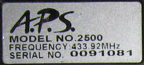APS2500 сигнализация с частотой 433.92 MHz APS2500 сигнализация с частотой 433.92 MHz