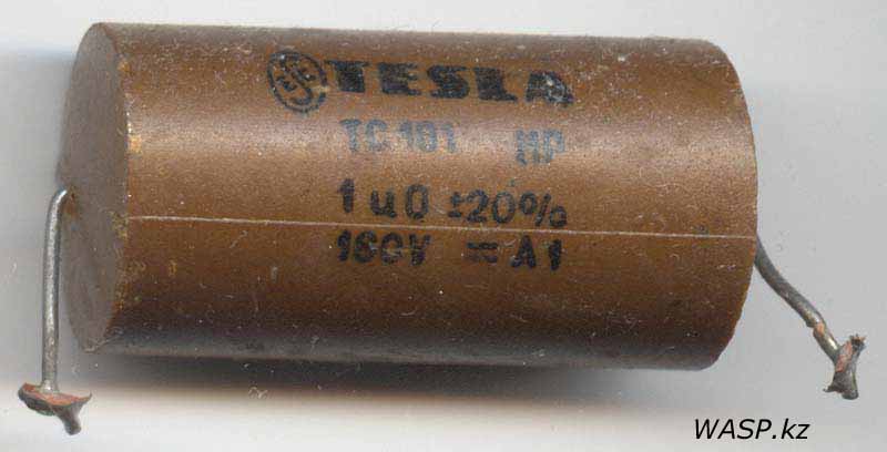 конденсатор Чехословакии Tesla TC101 MP 1µ0 конденсатор Чехословакии Tesla TC101 MP 1µ0