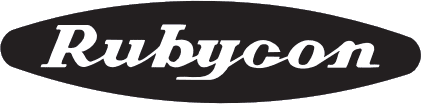 Логотип компании Rubycon Corporation, он наносится на продукцию Логотип компании Rubycon Corporation, он наносится на продукцию