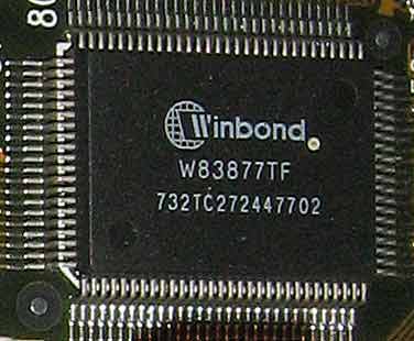 Winbond W83877TF контроллер I/O GIGABYTE GA-586S4 Winbond W83877TF контроллер I/O GIGABYTE GA-586S4 Rev 1.2