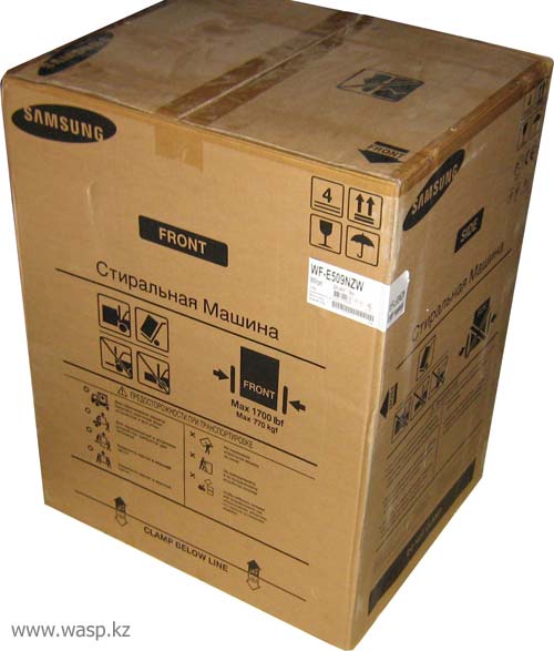 Samsung WF-E509NZW упаковка стиральной машины Samsung WF-E509NZW упаковка стиральной машины