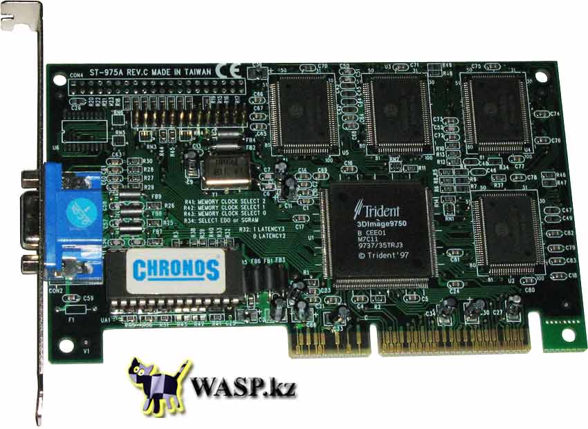 Trident 3DImage 9750 Видеокарта ST-975A Rev.C AGP Trident 3DImage 9750 Видеокарта ST-975A Rev.C AGP