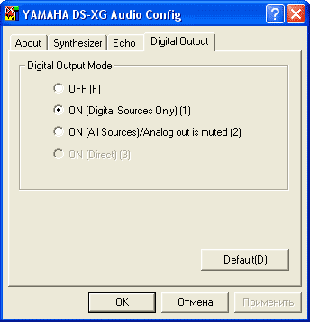 Yamaha XG YMF724E-V цифровой аудио выход Yamaha XG YMF724E-V цифровой аудио выход